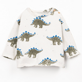 Play Up Jersey Dinosaur L/S T-Shirt - Olive/Stone