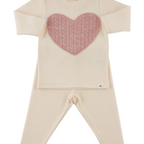 Oh Baby!  Cable Heart Applique Set - Pale Pink