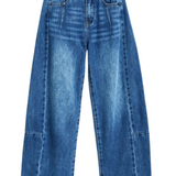 Tractr Destructed Barrel Crop Jeans