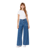 Tractr Double Pleat Patch Pocket Wide Leg Jean