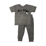 Baby Steps Boys "All-Star" s/s Charcol Enzyme Tee and Pants Set