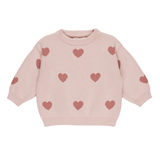 NoraLee Heart Knit Sweater and Pant - Bumblegum