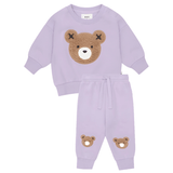 Huxbaby Orchid Furry Huxbear Sweatshirt and Pant