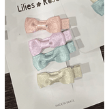 Lilies & Roses Baby Bows Pastel Shades Hair Clips (Mint, Soft Yellow, Peach, Pink)