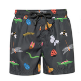 Pepita & Me Orange Rashguard & Insectos Gris Swimshort Set