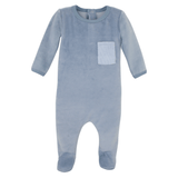 Coton PomPom Footie - Square Pocket (Forever Blue)