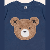 Huxbaby Furry Huxbear Longsleeve Top (Marine Blue) &amp; Classic Stripe Chino Pant