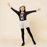 Petite Hailey Glitter Bows Dress (Black)