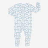 Petite Hailey Bamboo LS Zipper Closure Romper (Blue Bear)