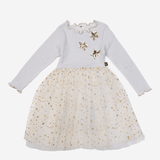 Petite Hailey Glitter Three Star (Gold) Tutu Dress