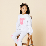 Petite Hailey Lulu Bow Sweatshirt & Legging Set (L. Gray)