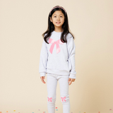 Petite Hailey Lulu Bow Sweatshirt & Legging Set (L. Gray)