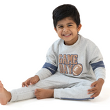 Angel Dear Cozy Drop Sleev Sweatshirt w/ Varsity Stripes