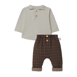 SNUG Polo Shirt & Plaid Pant Set
