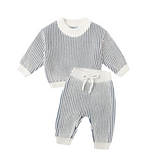 Quincy Mae Relaxed Knit Sweater & Chunky Knit Pant (Ocean)