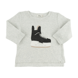 Oh Baby! Hockey Skate Baby Rib LS Raw Edge Tee & Jogger (Heather Gray)
