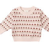 Rylee + Cru Knit Sweater & Pant Set - Ruby Hearts (Petal)