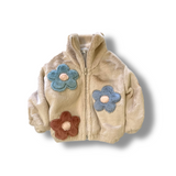 Oh Baby! Multi Daisies Faux Fur Tahoe Jacket - Natural