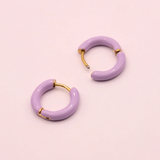 Pierced Colored Huggies Earrings