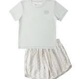 Rylee + Cru S/S Rashguard + Swim Trunk (Wave Stripe)