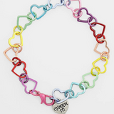 CHARM IT! Rainbow Heart Link Bracelet