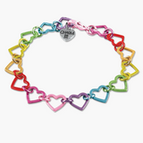 CHARM IT! Rainbow Heart Link Bracelet