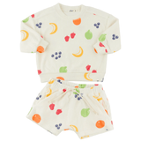 Oh Baby! Charlie Sweatershirt + Terry Shorts Set (Snack Time Fruits)