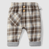 SNUG Long Sleeve Top + Plaid Pants - Cream/Brown