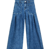 Tractr Double Pleat Patch Pocket Wide Leg Jean