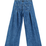 Tractr Double Pleat Patch Pocket Wide Leg Jean
