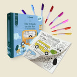 Hey Doodle Wheels on the Bus Tales - Reusable Coloring Book