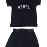 Little Mish Baby Enzyme Tee and Shorts Set - Rebel