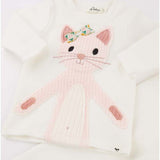 Oh Baby! Quilted Kitty Applique L/S 2pc Set (Cream)