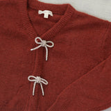 Nora Lee Bow Cardigan - Ruby