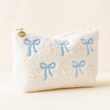The Darling Effect Teddy Pouch - Bows Blue