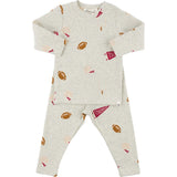 Oh Baby! Football Patch L/S 2pc Set (Oatmeal Heather)