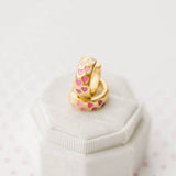 Pierced Chunky Pink Heart Ombré Huggies
