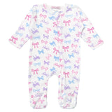Baby Steps Tossed Bow Baby Zipper Footie