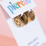 PIERCED CO - Chunky Diamond Checkered Huggies