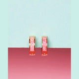 Neon Pink Opal Huggies