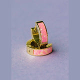 Neon Pink Opal Huggies