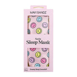 Mavi Bandz Karma Smiley Face Satin Sleep Mask Eye Cover for Bed