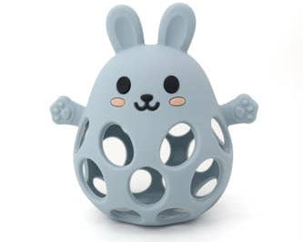 Three Hearts Silicone 3D Funny Bunny Teether