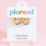 PIERCED CO - Chunky Diamond Checkered Huggies