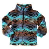 Binky Bro Half Zip Fleece - Camber Blue/Brown