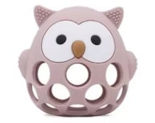 Three Hearts Silicone 3D Owl Teether