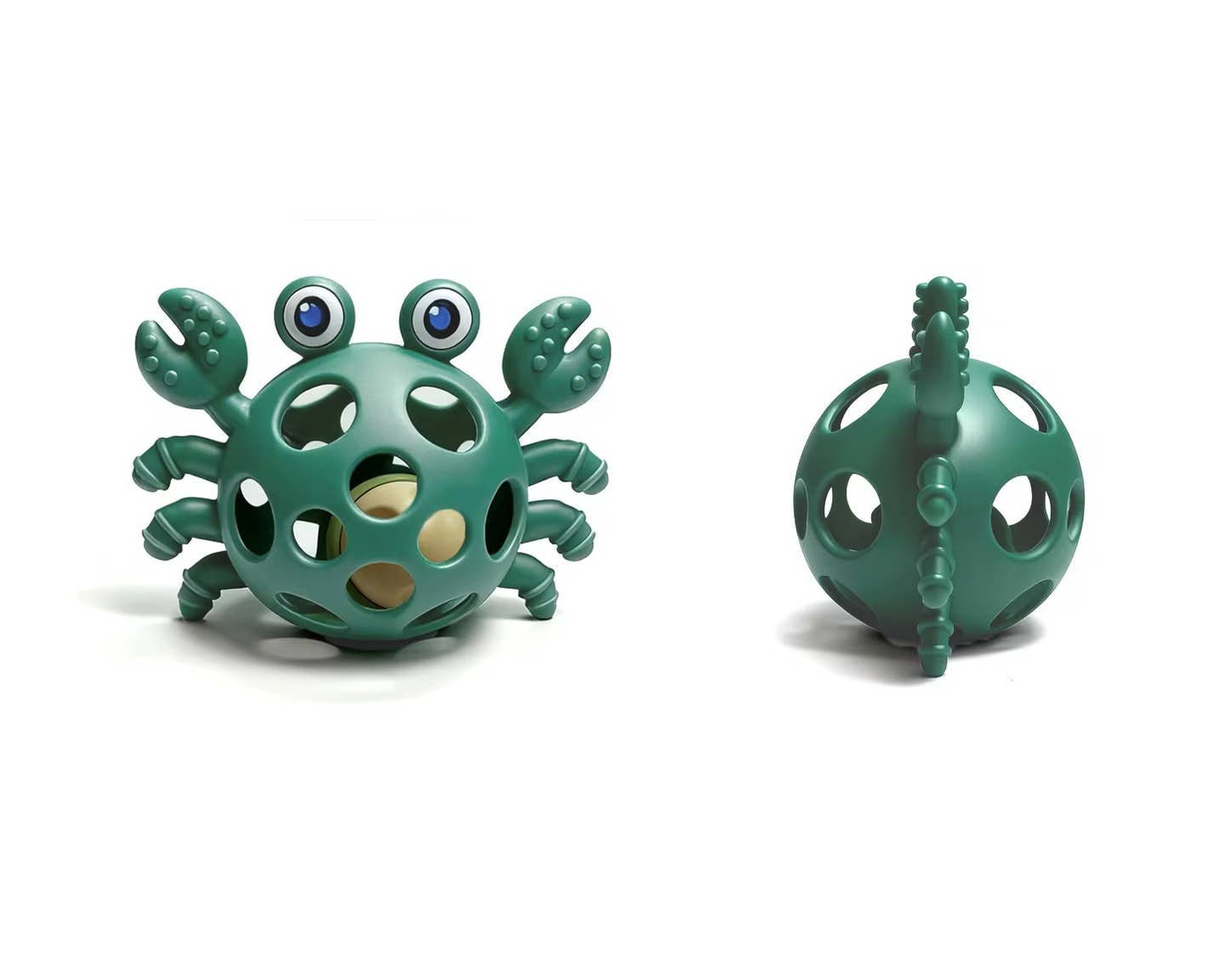 Three Hearts Silicone 3D Funny Crab Teether