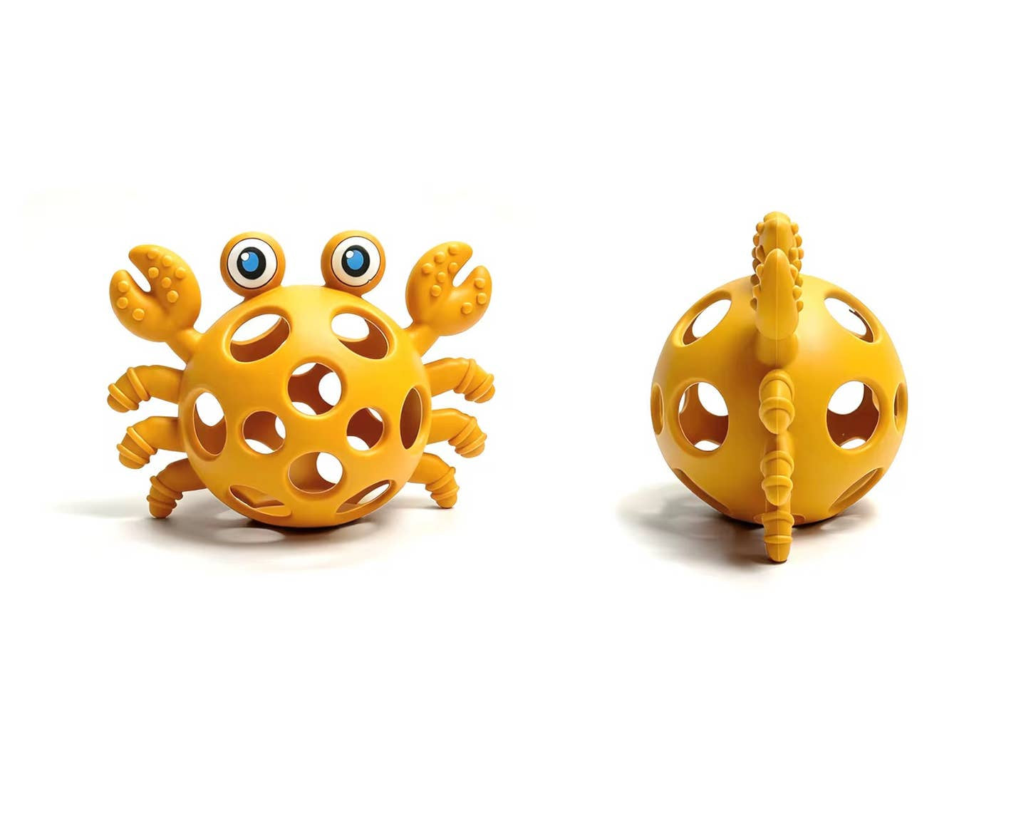 Three Hearts Silicone 3D Funny Crab Teether