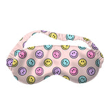 Mavi Bandz Karma Smiley Face Satin Sleep Mask Eye Cover for Bed