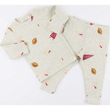 Oh Baby! Football Patch L/S 2pc Set (Oatmeal Heather)